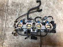 Load image into Gallery viewer, 03 04 2003 2004 KAWASAKI ZX6-R ZX6R 636 THROTTLE BODIES BODY FUEL INJECTION OEM