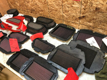 Load image into Gallery viewer, LOT OF AFTERMARKET AIR FILTERS K&N BMC GSXR KAWASAKI HONDA K AND N FILTERS