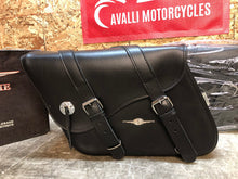 Load image into Gallery viewer, LEATHER SADDLEBAGS PAIR SADDLE BAG PANNIER SIDE CASE ROADKROME RIGID LEATHERTEK