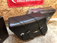 Load image into Gallery viewer, LEATHER SADDLEBAGS PAIR SADDLE BAG PANNIER SIDE CASE ROADKROME RIGID LEATHERTEK