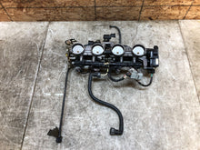 Load image into Gallery viewer, 03 04 2003 2004 KAWASAKI ZX6-R ZX6R 636 THROTTLE BODIES BODY FUEL INJECTION OEM
