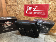 Load image into Gallery viewer, LEATHER SADDLEBAGS PAIR SADDLE BAG PANNIER SIDE CASE ROADKROME RIGID LEATHERTEK