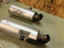 Load image into Gallery viewer, 2008-2014 DUCATI MONSTER 696 EXHAUST CANS MUFFLERS PIPE PIPES SLIP ON TWIN OEM