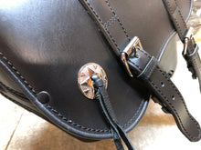 Load image into Gallery viewer, LEATHER SADDLEBAGS PAIR SADDLE BAG PANNIER SIDE CASE ROADKROME RIGID LEATHERTEK