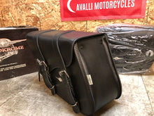 Load image into Gallery viewer, LEATHER SADDLEBAGS PAIR SADDLE BAG PANNIER SIDE CASE ROADKROME RIGID LEATHERTEK