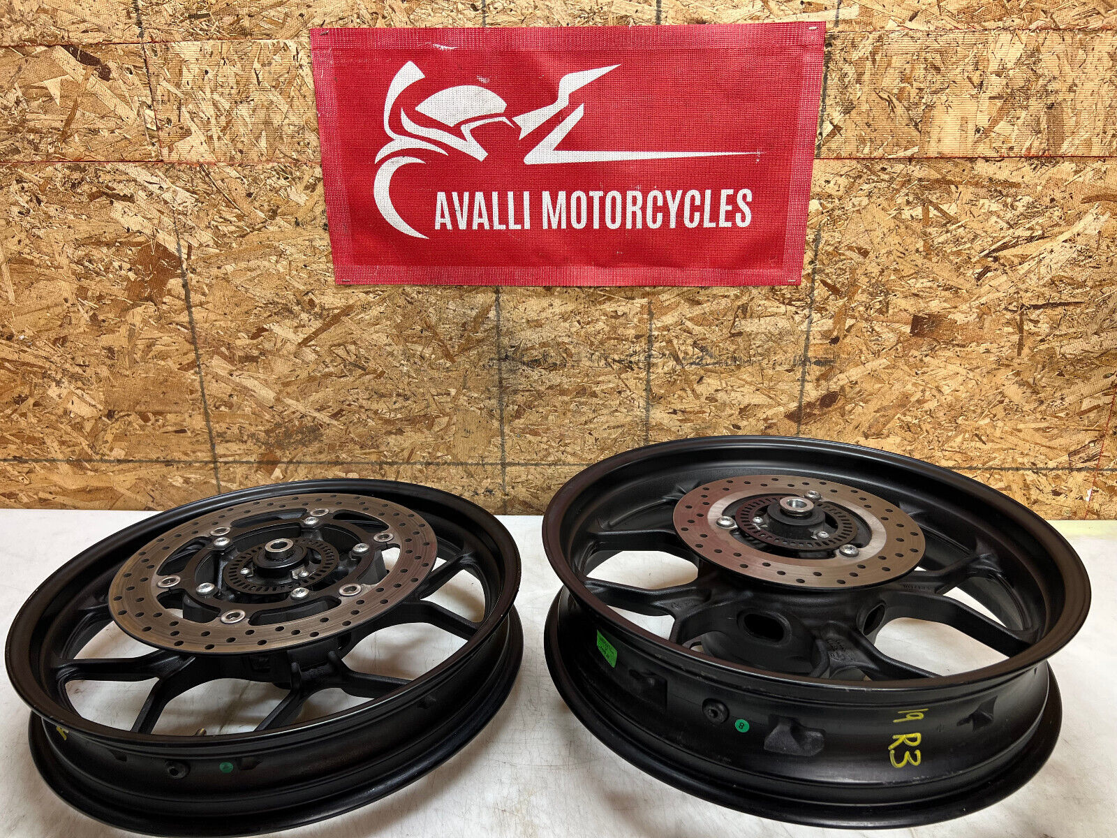16 17 18 19 20 21 22 YAMAHA YZF R3 YZFR3 FRONT REAR WHEELS WHEEL RIM RIMS PAIR
