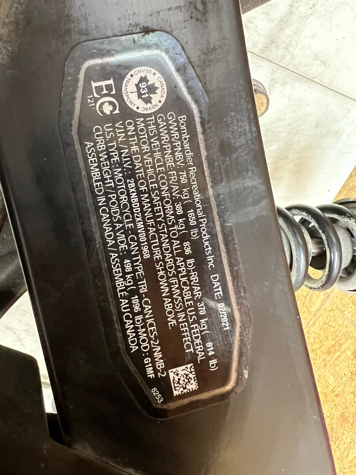 2021 21 BRP CAN AM CAN-AM SPYDER ROADSTER RT F3 1330 PASSENGER SEAT REAR SEAT