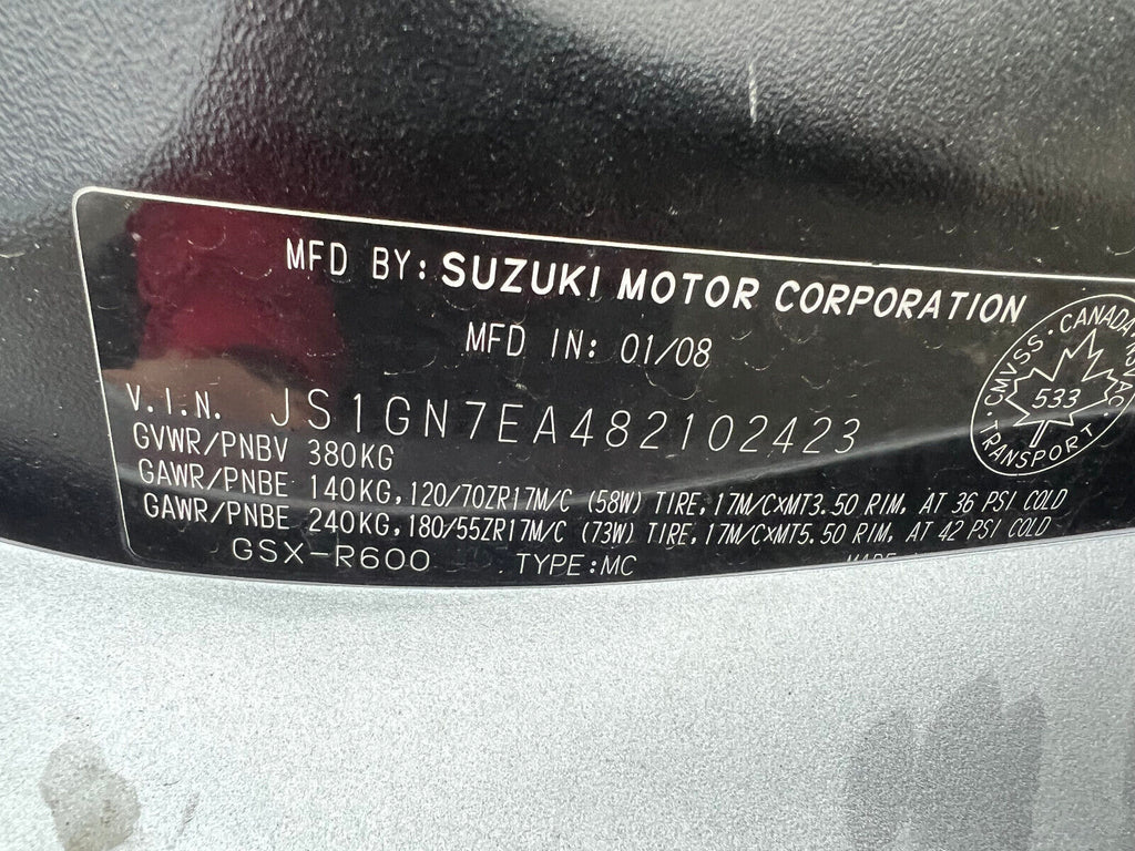 08 09 10 2008 2009 2010 SUZUKI GSXR GSX-R 600 COMPLETE ENGINE MOTOR VIDEO