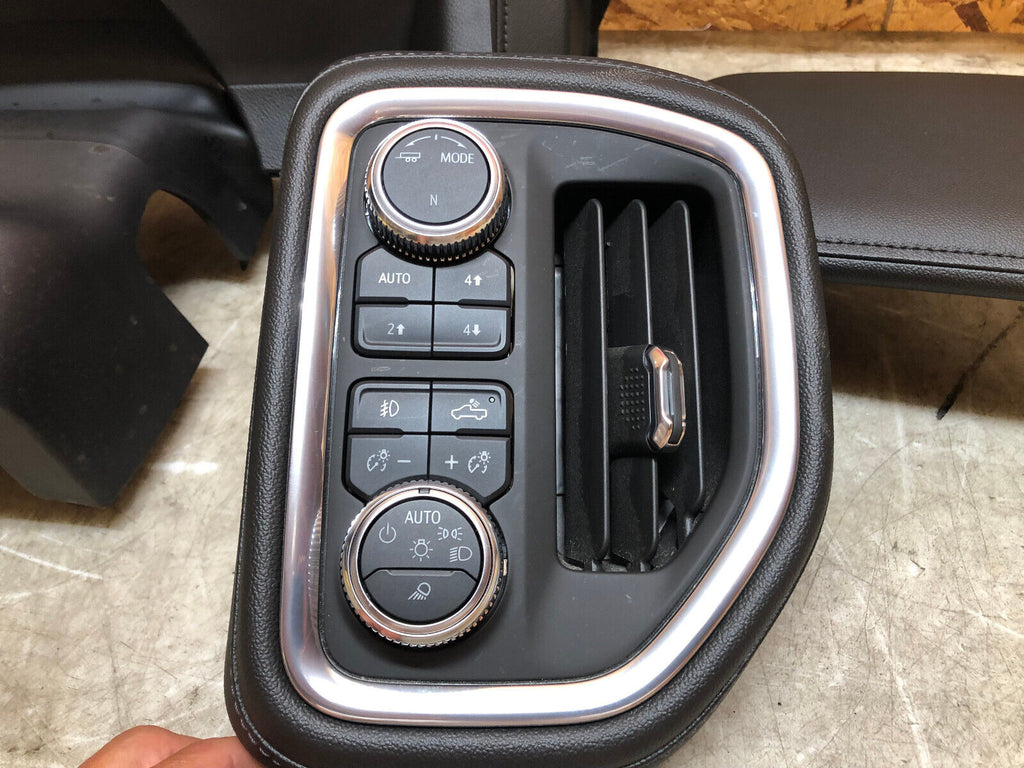 20-23 GMC SIERRA SILVERADO DENALI 2500 3500 LEATHER DASH PANEL TRIM BEZEL SWITCH