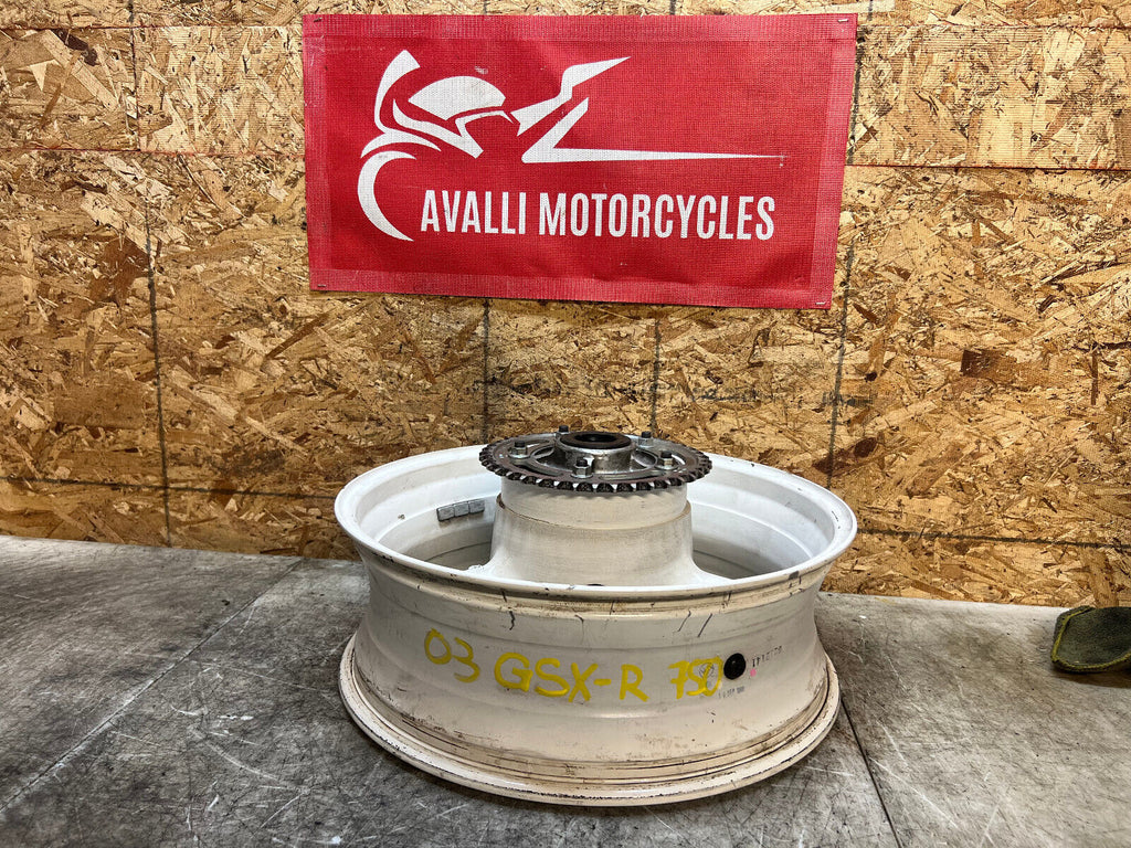 01 02 03 2001-2003 SUZUKI GSXR GSX-R GSX-R600 750 REAR WHEEL BACK RIM STRAIGHT